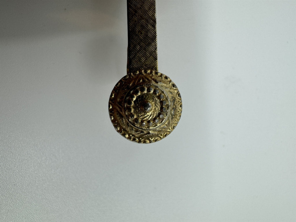 Vintage Tie Bar Tie Clip Gold Toned /w Textured Star Badge (Possibly Swank?)