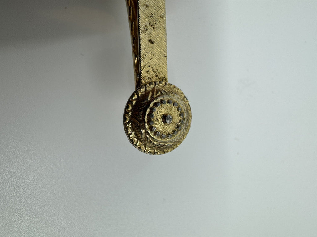Vintage Tie Bar Tie Clip Gold Toned /w Textured Star Badge (Possibly Swank?)