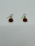Vintage Spotted Ladybug Earrings Gold Toned Hand Painted Dangle Lady Bugs