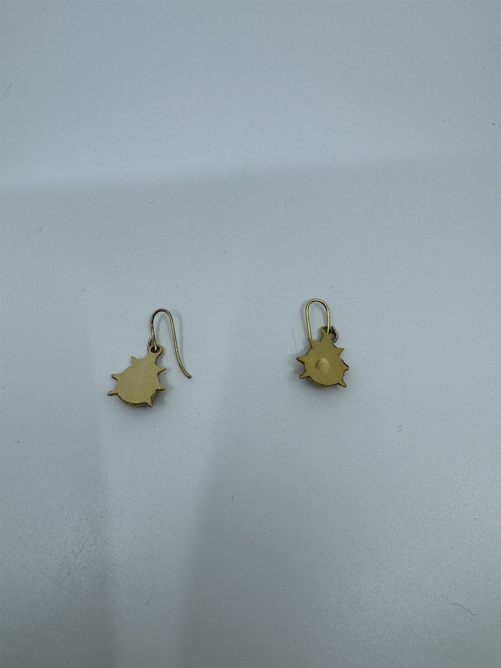 Vintage Spotted Ladybug Earrings Gold Toned Hand Painted Dangle Lady Bugs