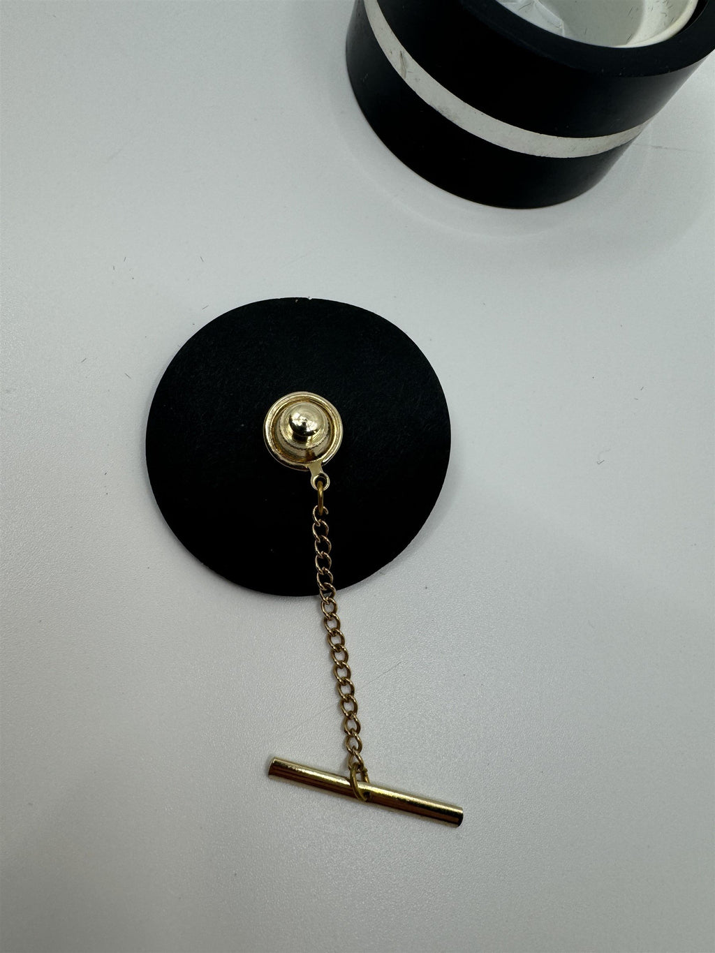 Silver and Gold Two-Toned Goose Duck Tie Back Pin with Hanging Bar