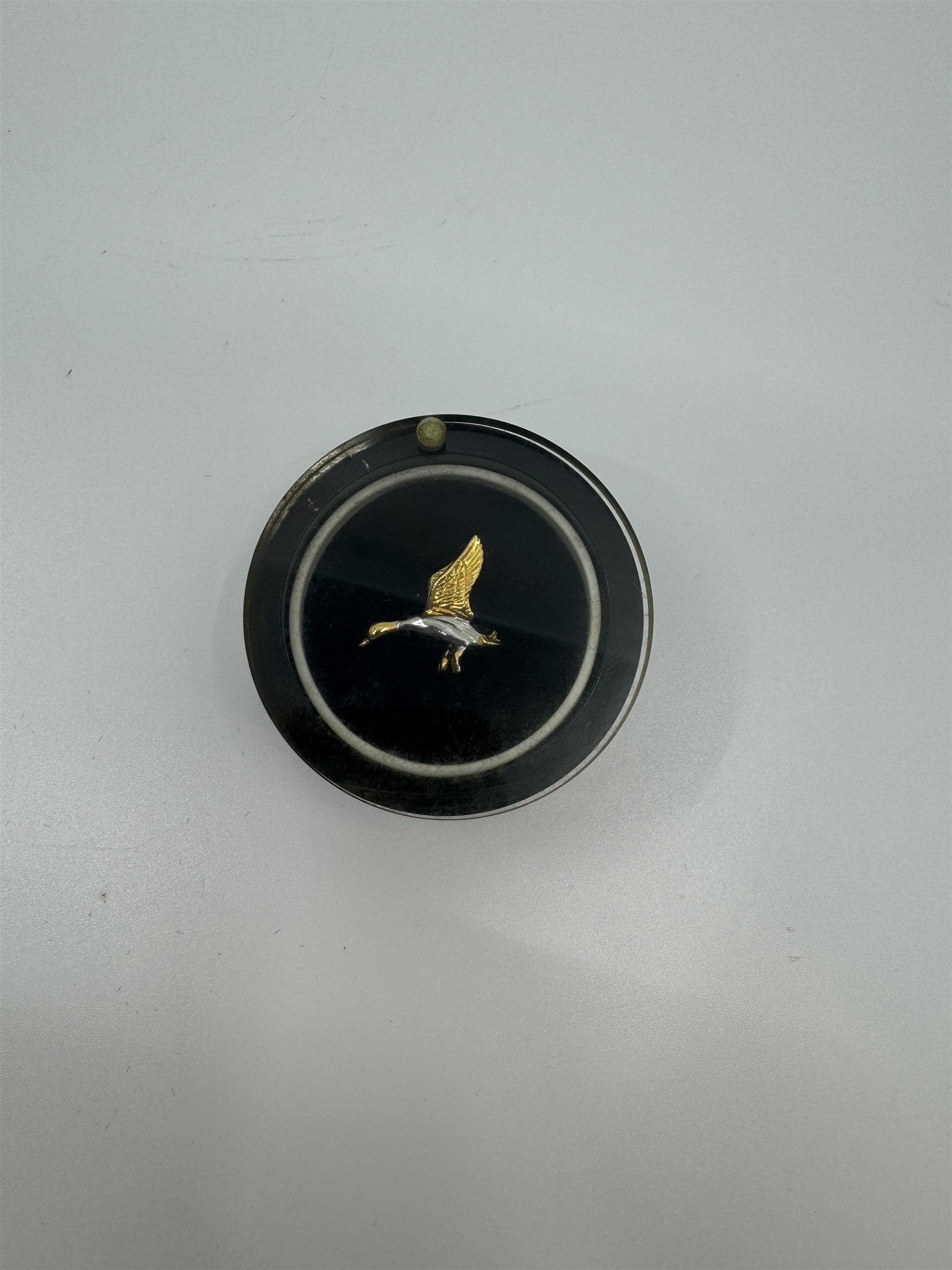 Silver and Gold Two-Toned Goose Duck Tie Back Pin with Hanging Bar