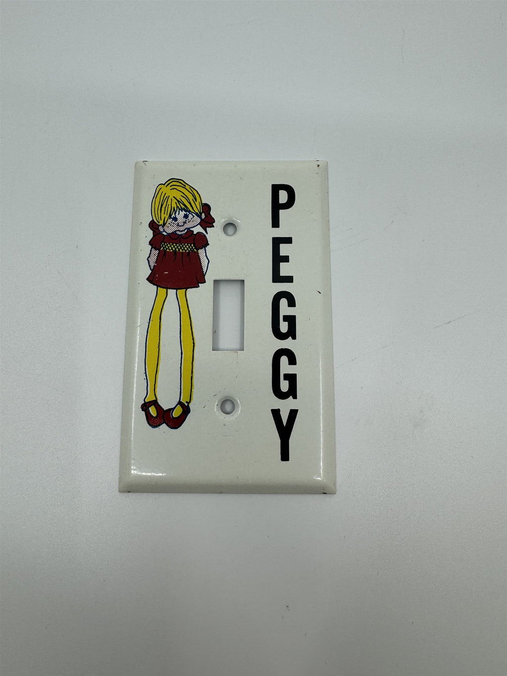 Vintage Peggy Doll Light Switch Cover Metal