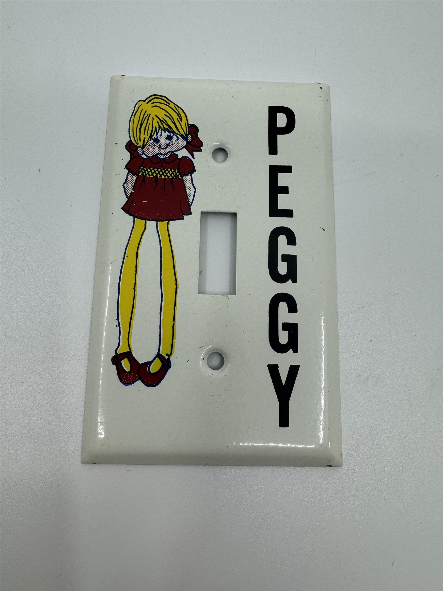 Vintage Peggy Doll Light Switch Cover Metal