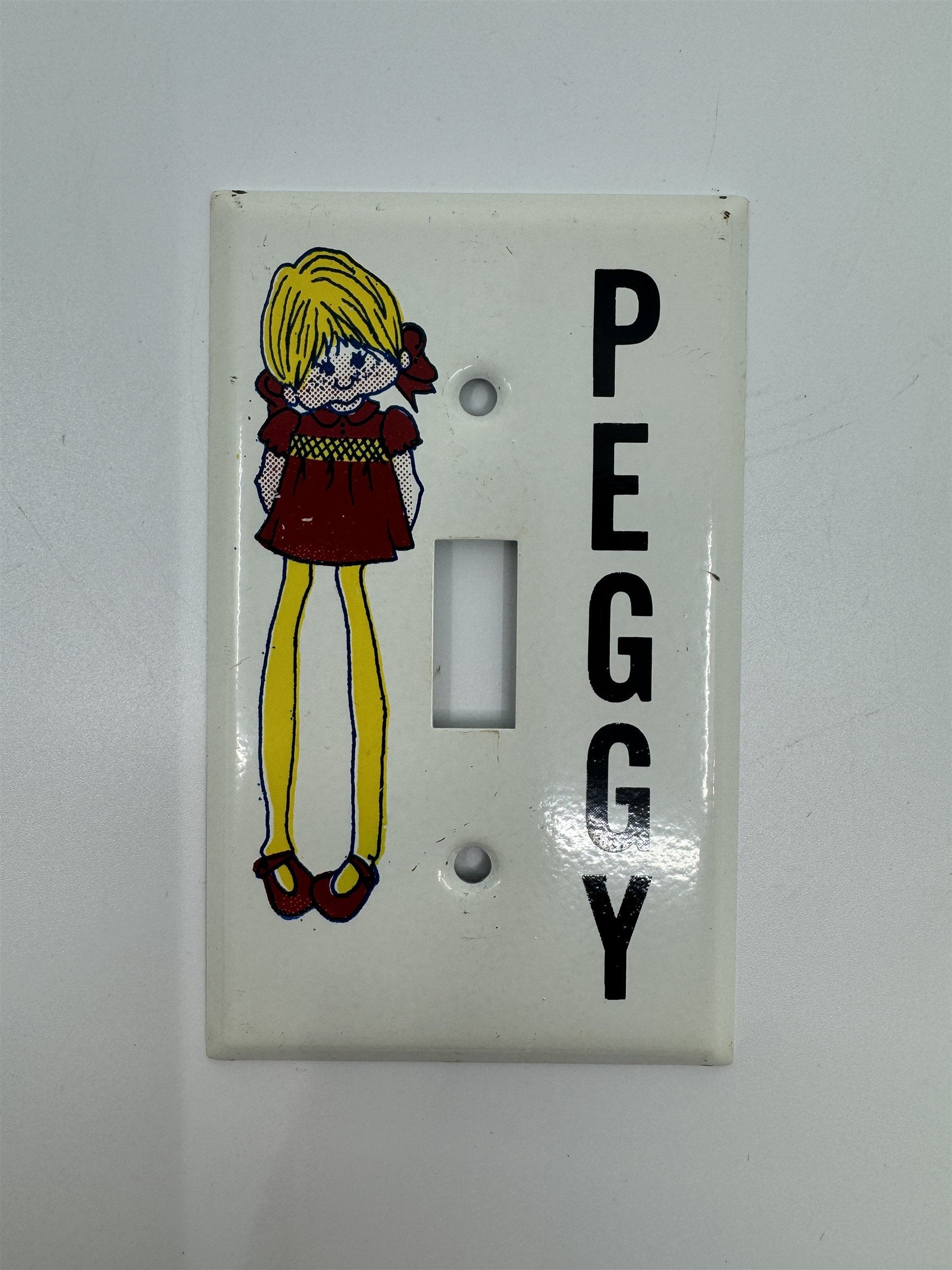 Vintage Peggy Doll Light Switch Cover Metal