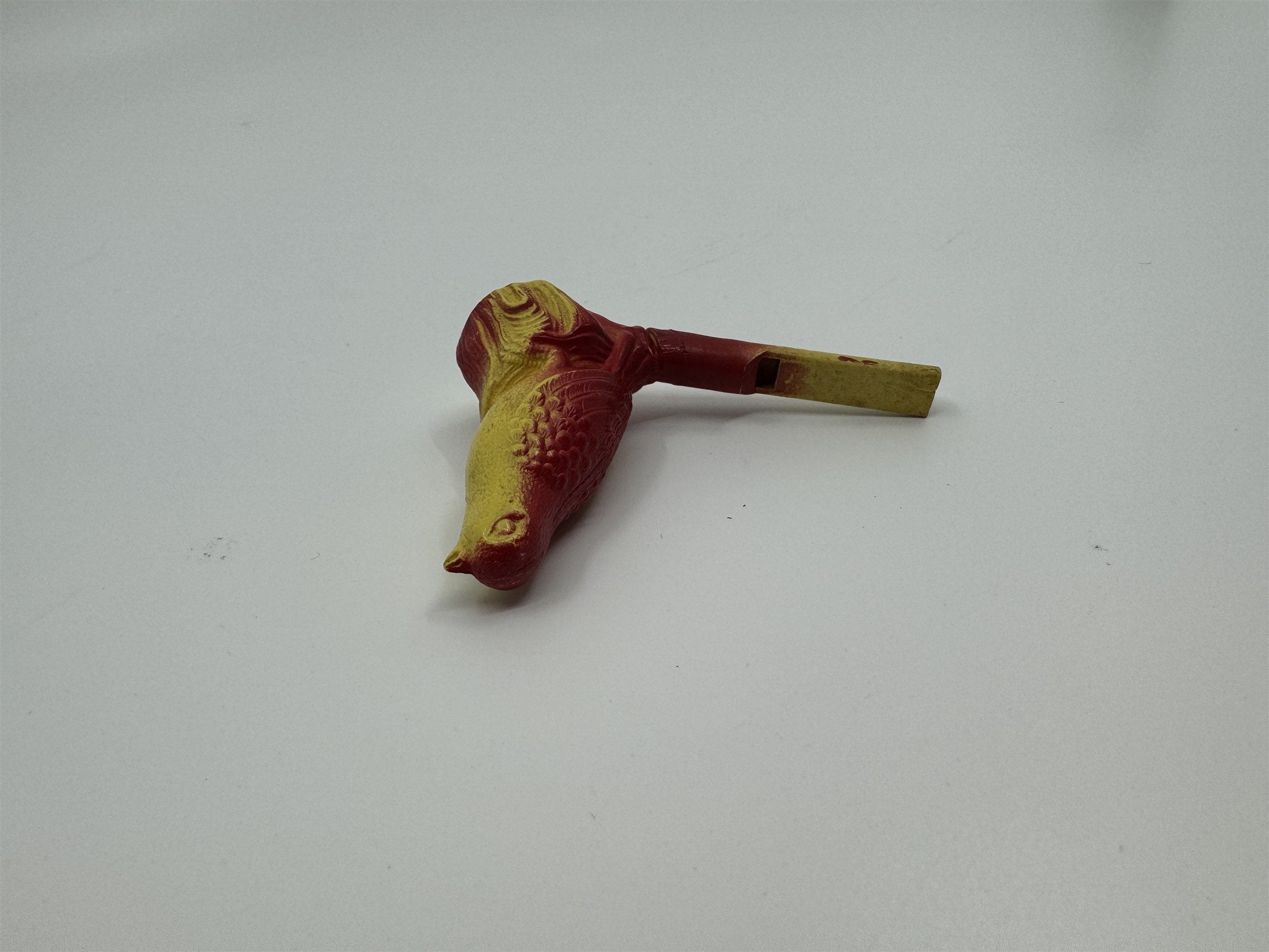 Vintage Irwin Singing Canary Celluloid Bird Water Whistle Red/Yellow NON-FLAM