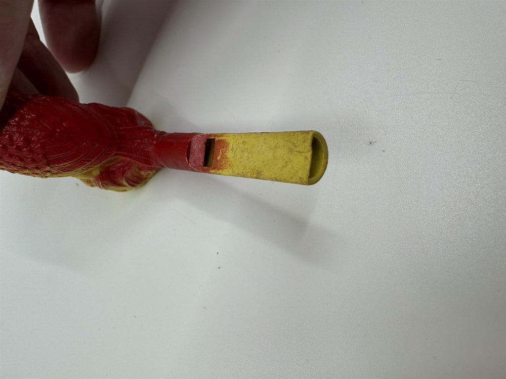Vintage Irwin Singing Canary Celluloid Bird Water Whistle Red/Yellow NON-FLAM