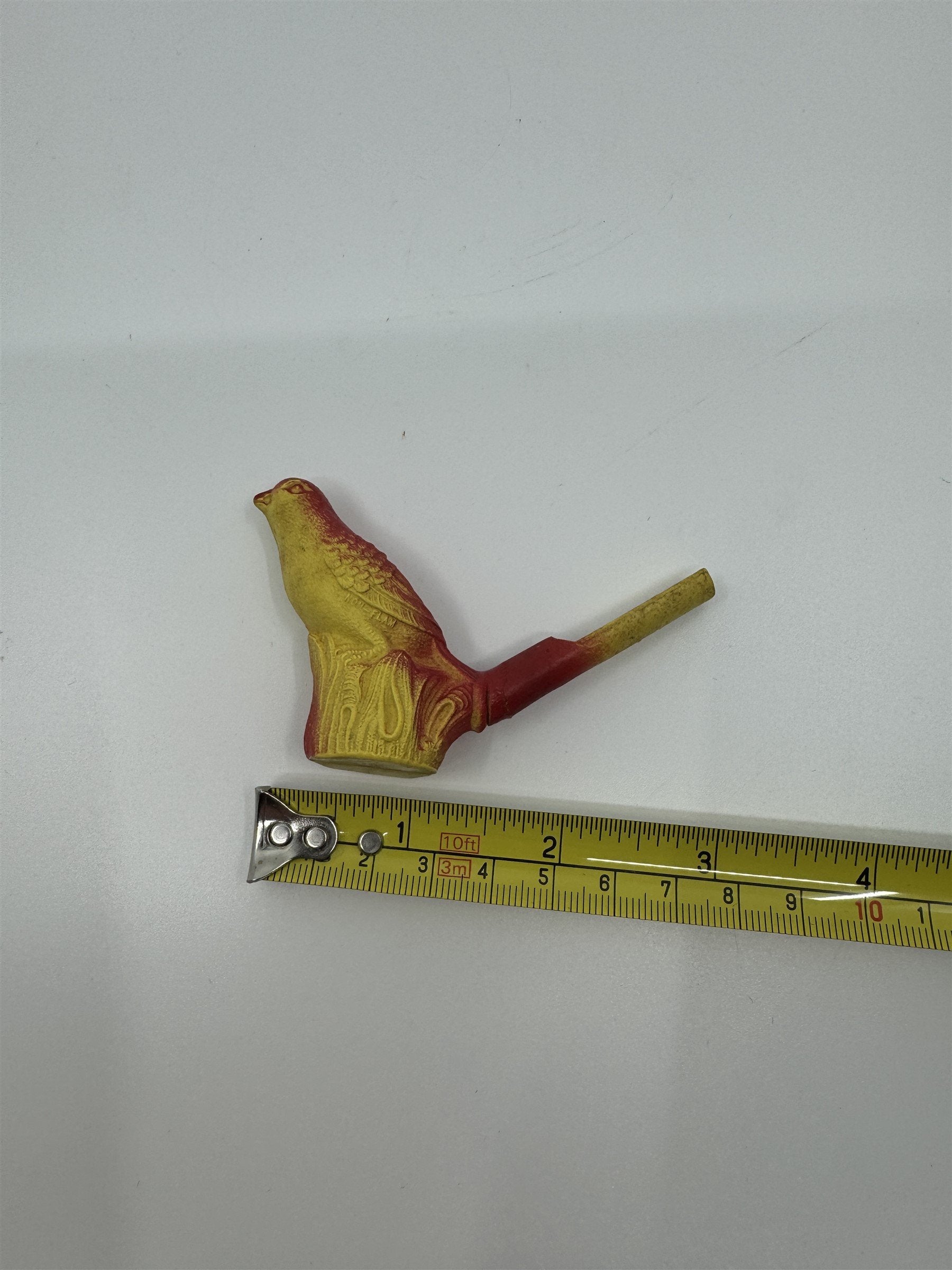 Vintage Irwin Singing Canary Celluloid Bird Water Whistle Red/Yellow NON-FLAM