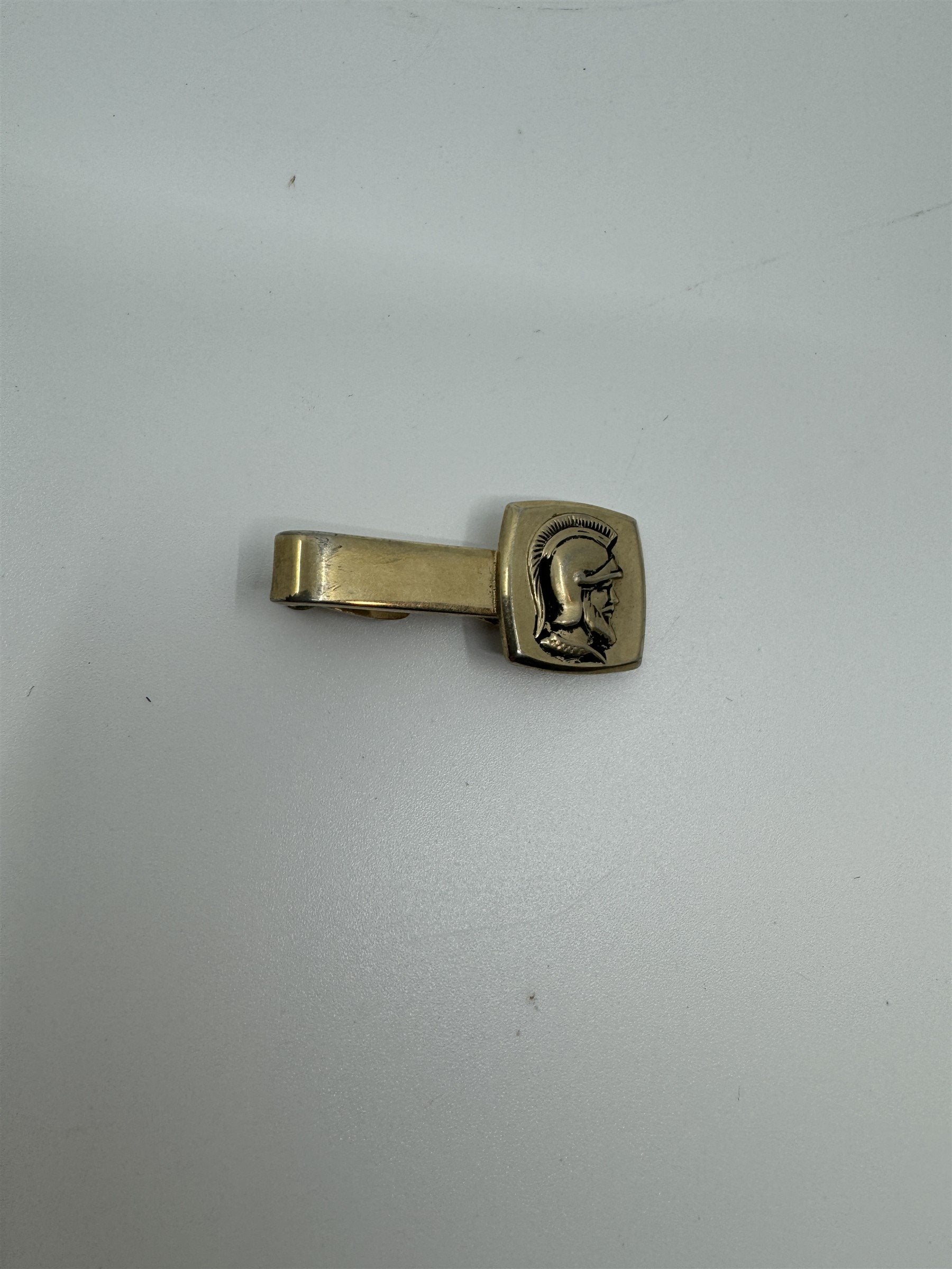 Vintage Hickok USA Trojan Spartan Tie Clip Tie Bar Gold-Toned
