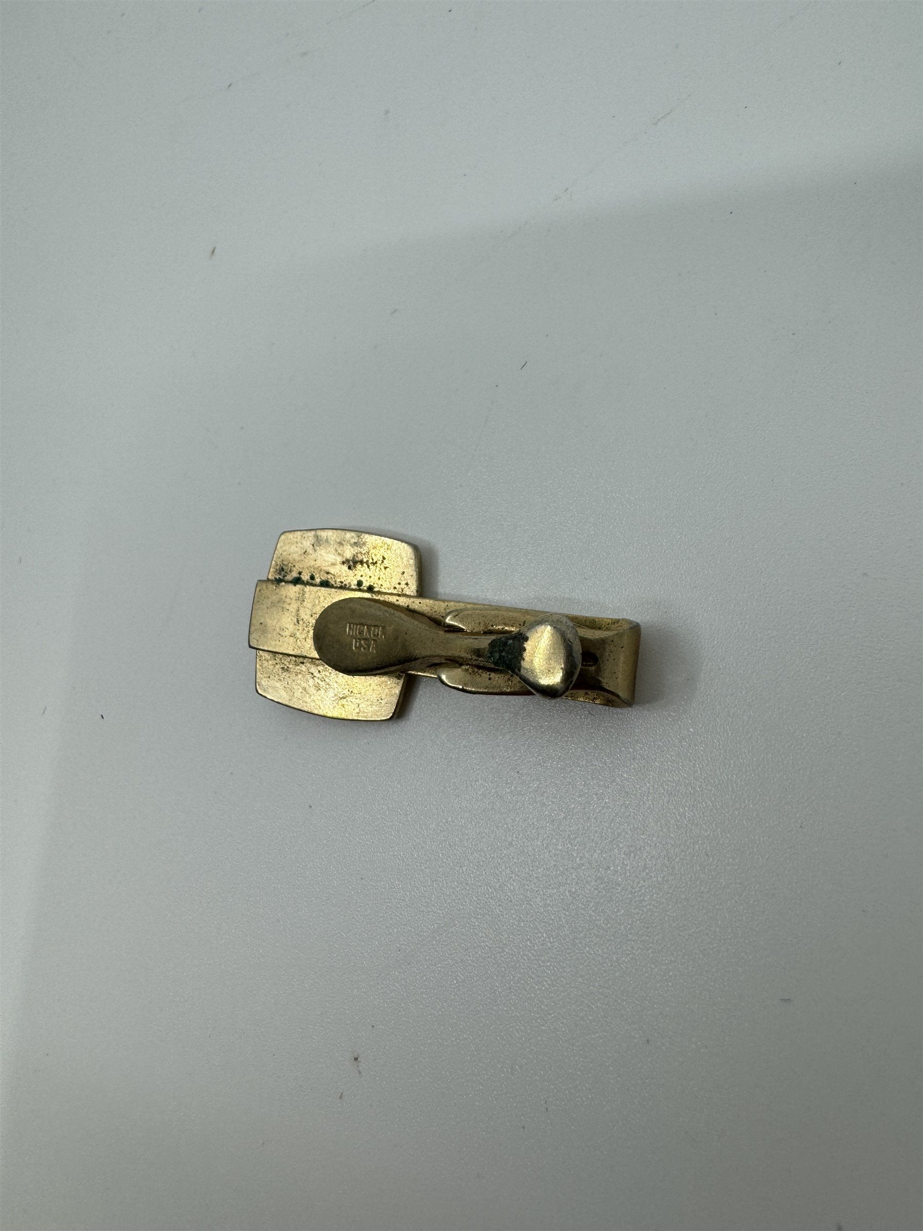 Vintage Hickok USA Trojan Spartan Tie Clip Tie Bar Gold-Toned