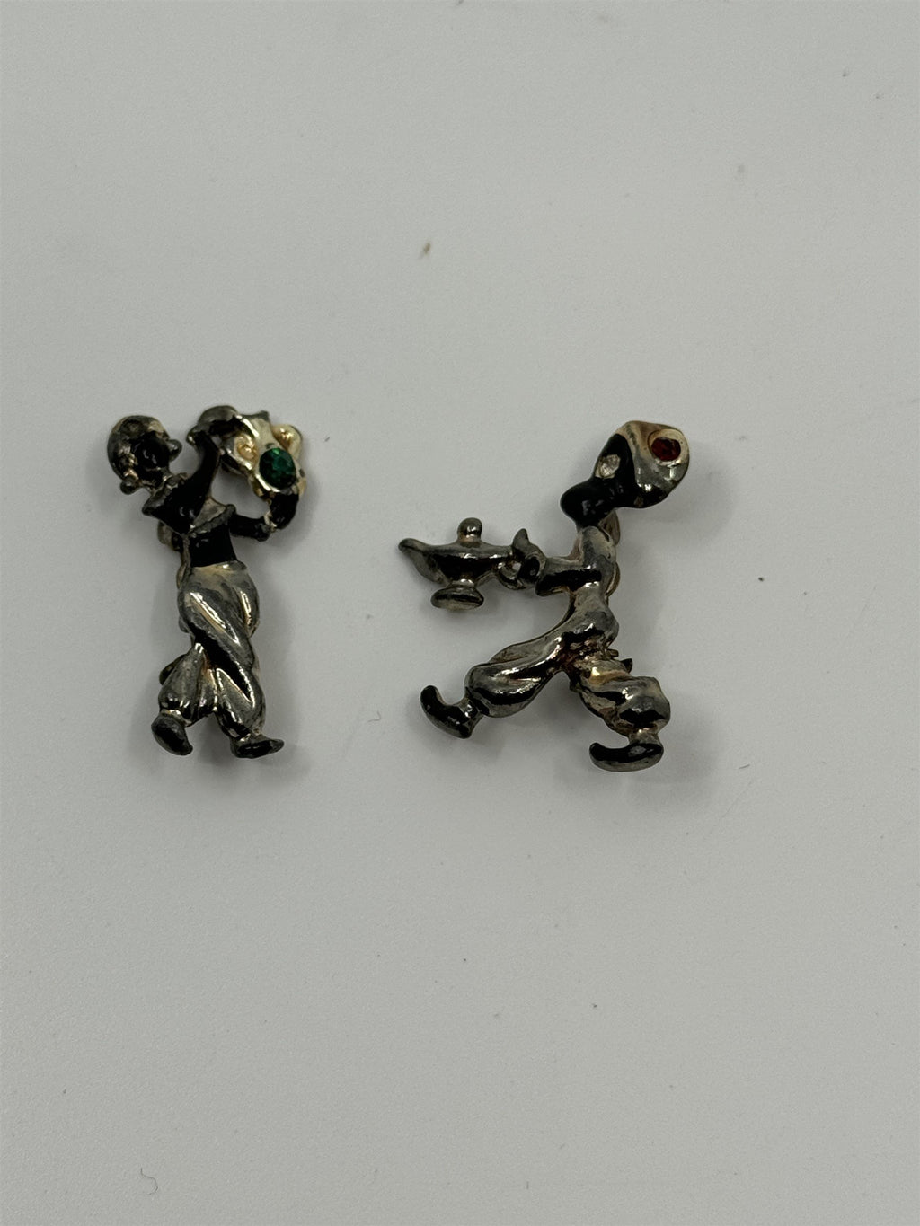 Vintage Genie with Magic Lamp and Woman with Magic Vessel Mini Pin/Brooch Set