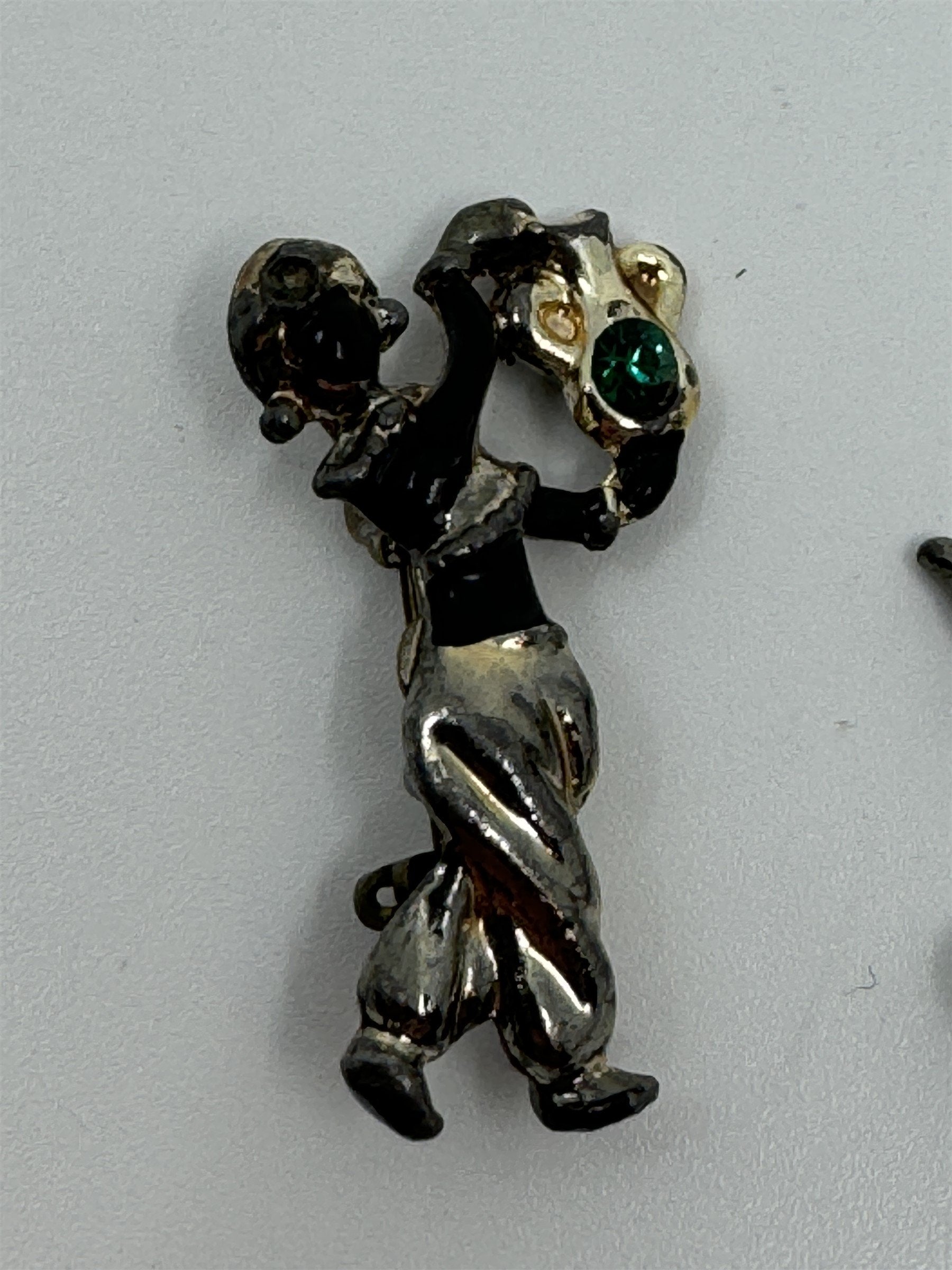 Vintage Genie with Magic Lamp and Woman with Magic Vessel Mini Pin/Brooch Set