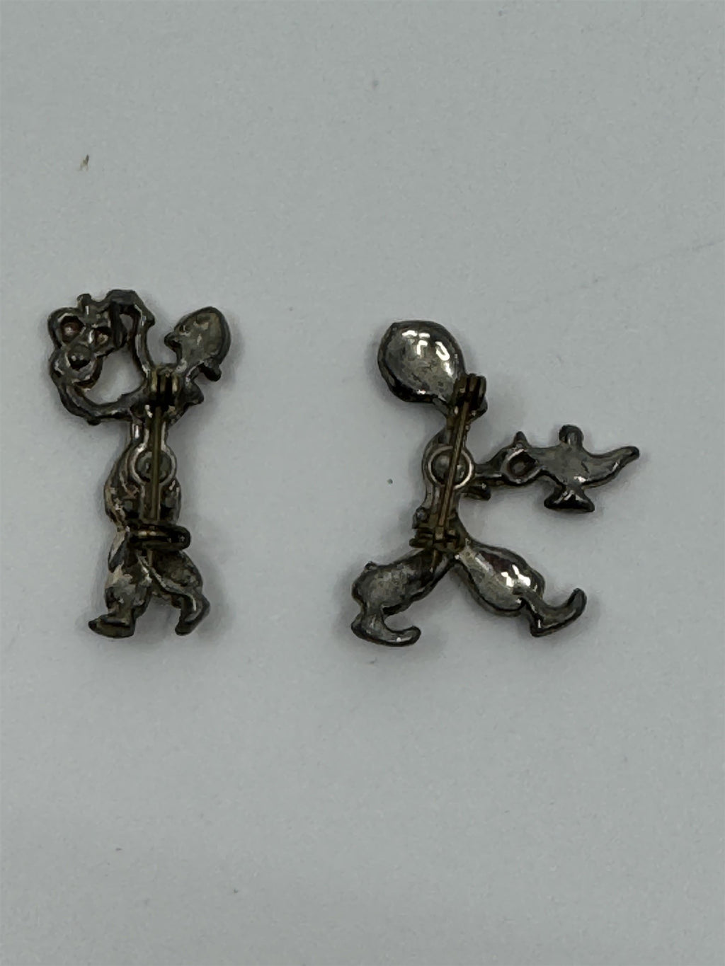 Vintage Genie with Magic Lamp and Woman with Magic Vessel Mini Pin/Brooch Set