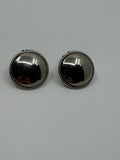 Vintage Clip on Earrings - Large Mirrored with Halo Metal Earrings