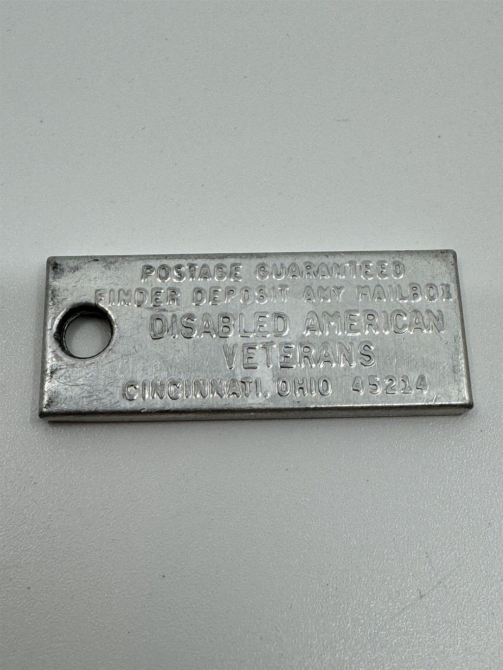 Vintage 1976 PENNSYLVANIA Mini License Plate Keychain Disabled Veterans Tag