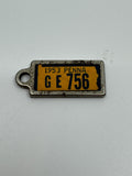 Vintage 1953 PENNSYLVANIA Mini License Plate Keychain Disabled Veterans Tag DAV