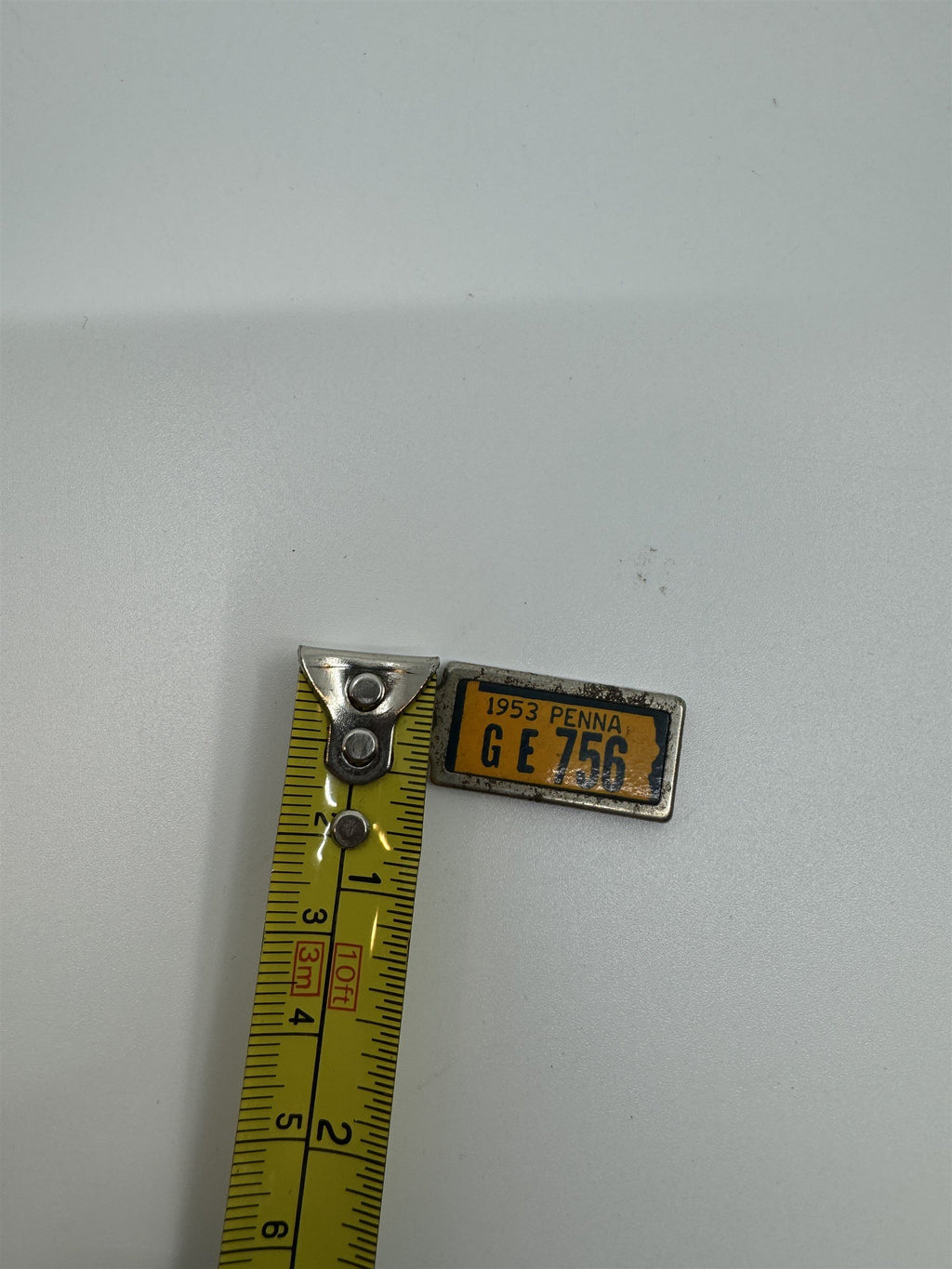 Vintage 1953 PENNSYLVANIA Mini License Plate Keychain Disabled Veterans Tag DAV