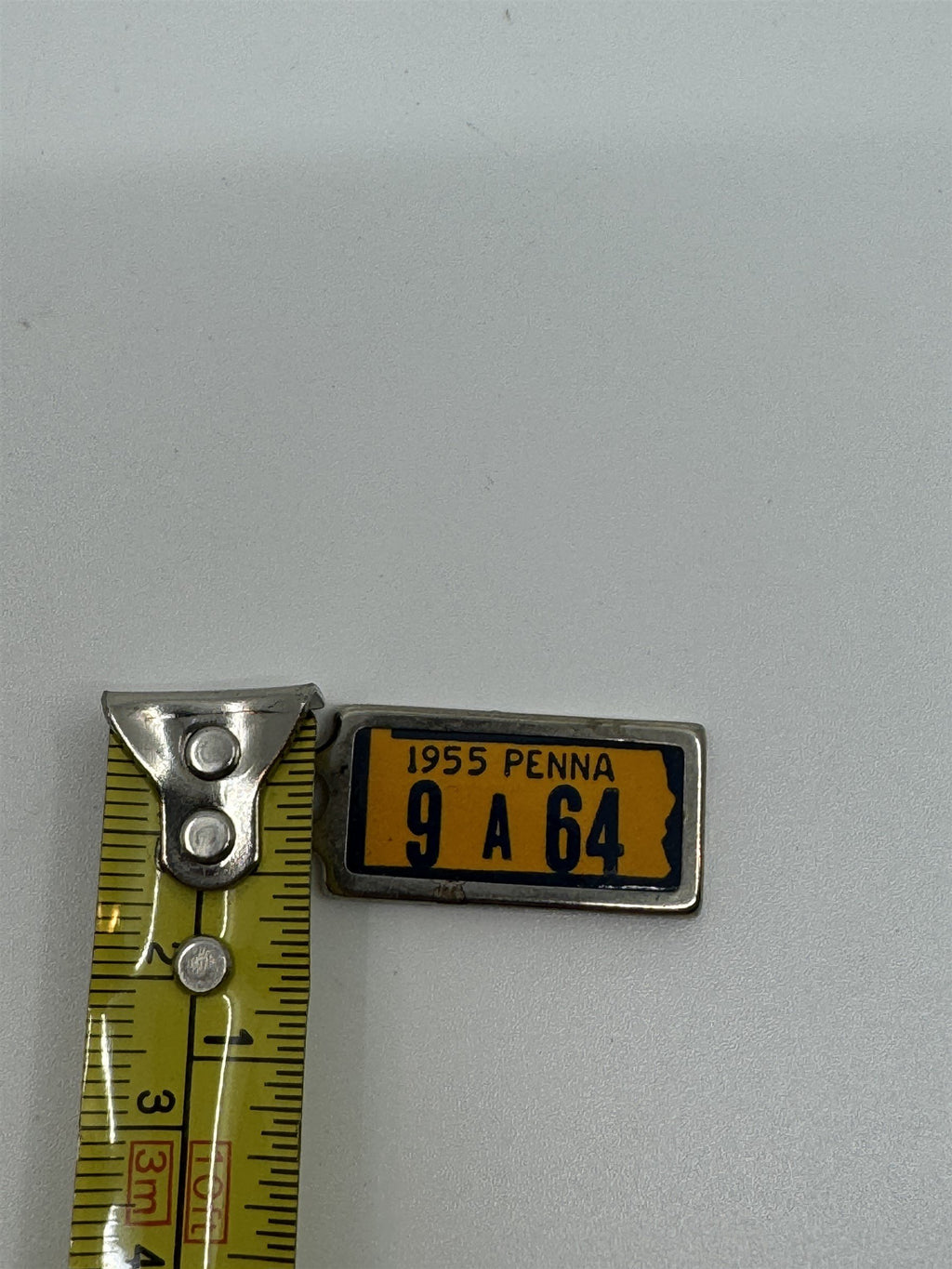 Vintage 1955 PENNSYLVANIA Mini License Plate Keychain Disabled Veterans Tag DAV