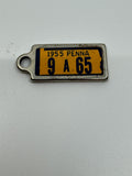 Vintage 1955 PENNSYLVANIA Mini License Plate Keychain Disabled Veterans Tag DAV
