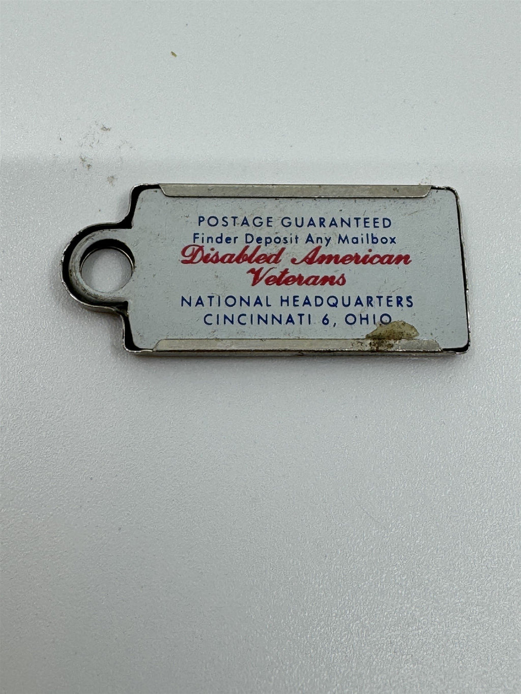 Vintage 1955 PENNSYLVANIA Mini License Plate Keychain Disabled Veterans Tag DAV