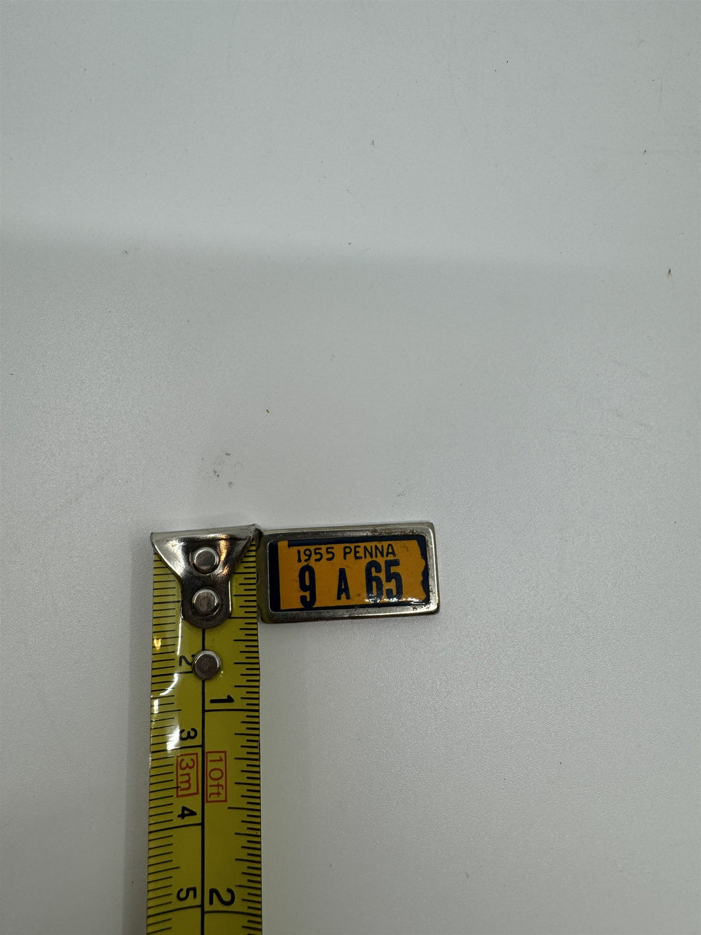 Vintage 1955 PENNSYLVANIA Mini License Plate Keychain Disabled Veterans Tag DAV