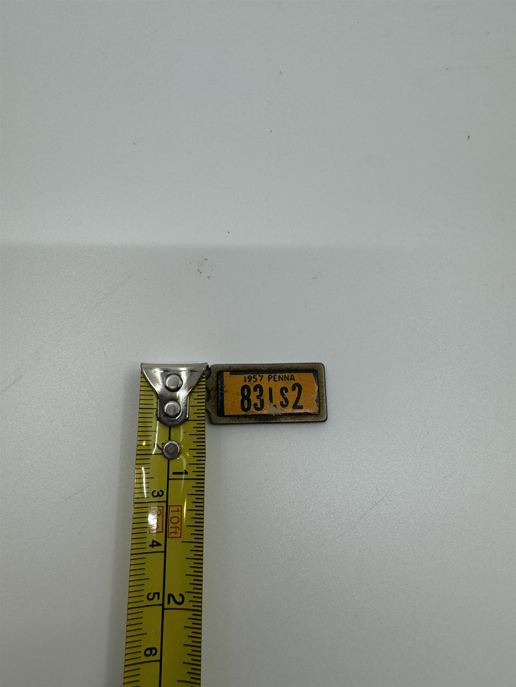 Vintage 1957 PENNSYLVANIA Mini License Plate Keychain Disabled Veterans Tag DAV