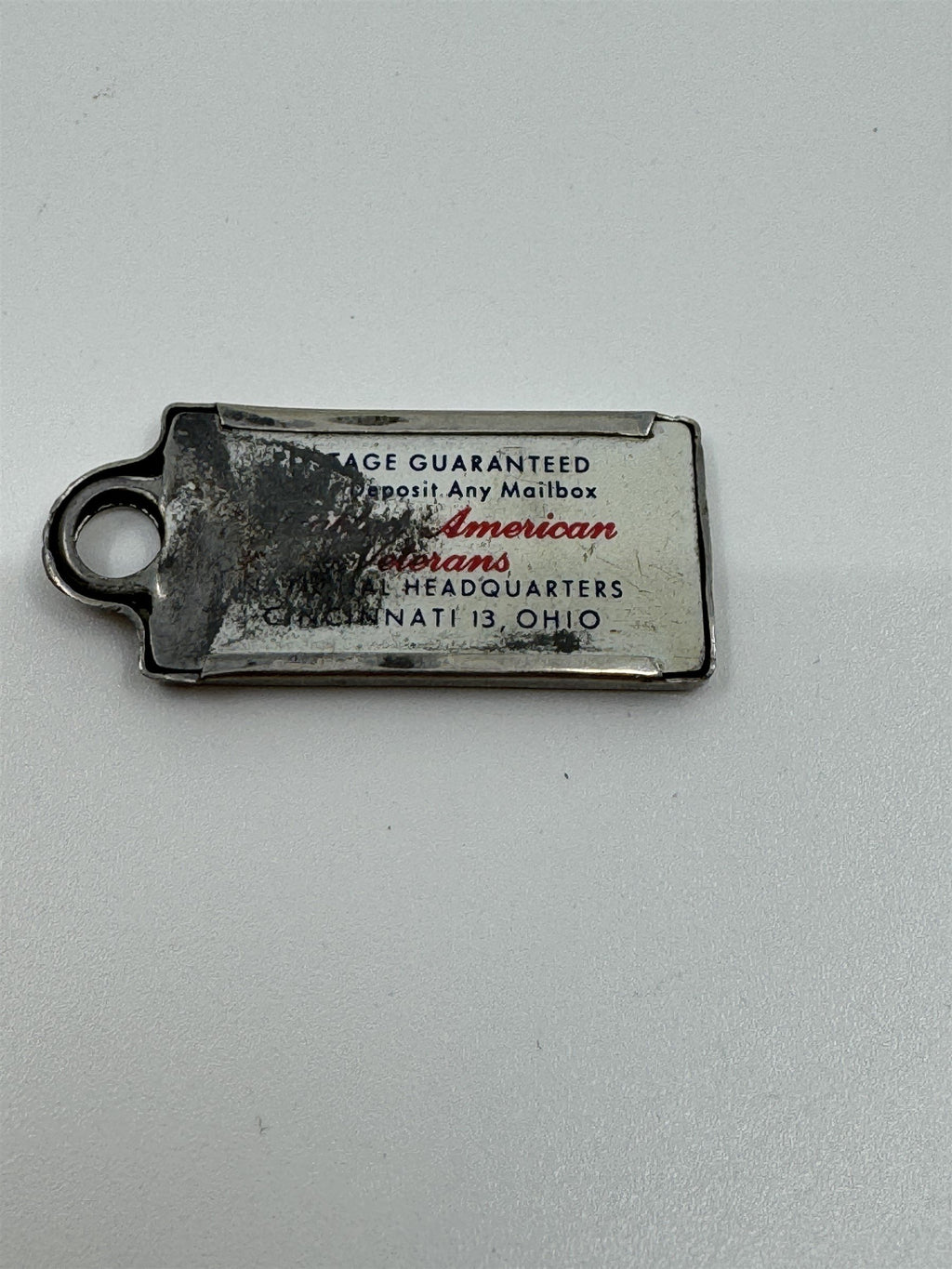 Vintage 1958 PENNSYLVANIA Mini License Plate Keychain Disabled Veterans Tag DAV
