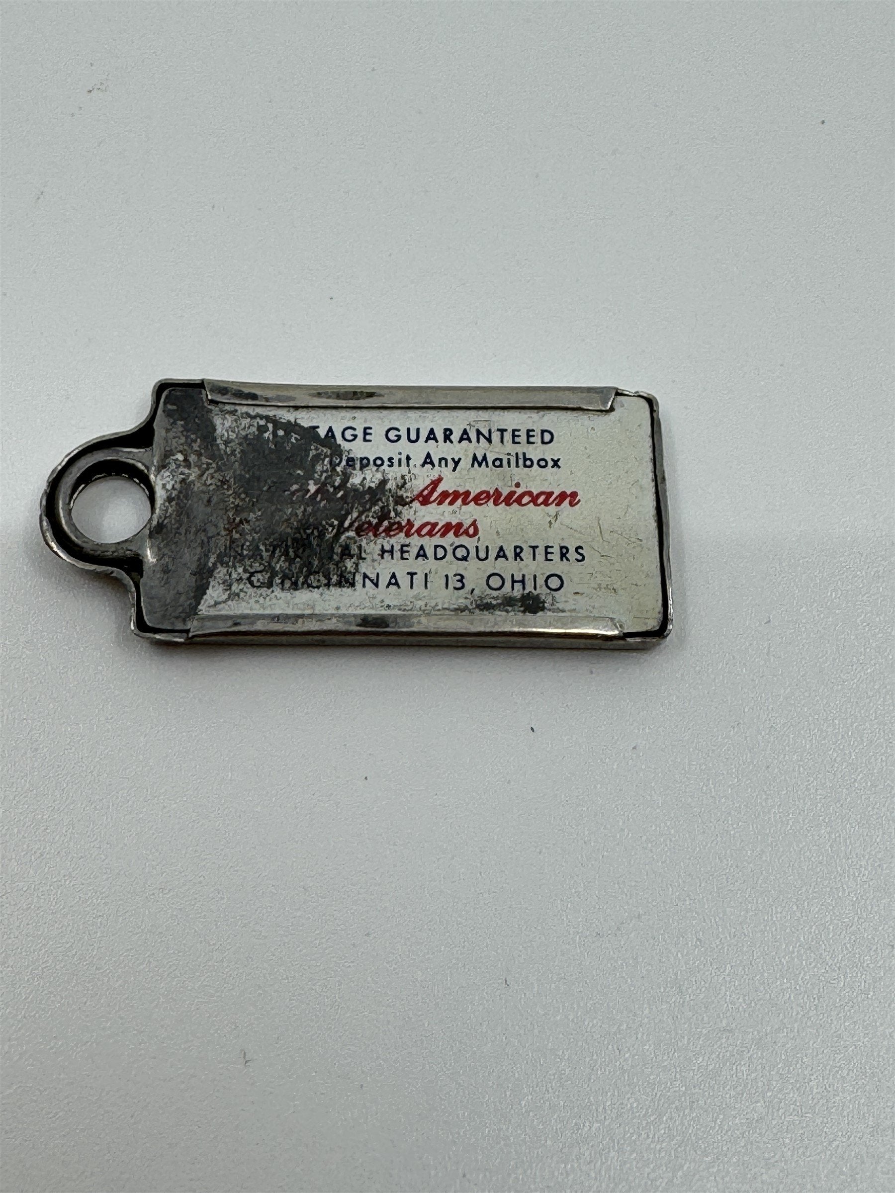 Vintage 1958 PENNSYLVANIA Mini License Plate Keychain Disabled Veterans Tag DAV