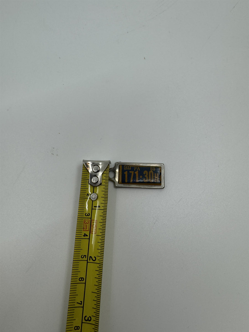 Vintage 1958 PENNSYLVANIA Mini License Plate Keychain Disabled Veterans Tag DAV