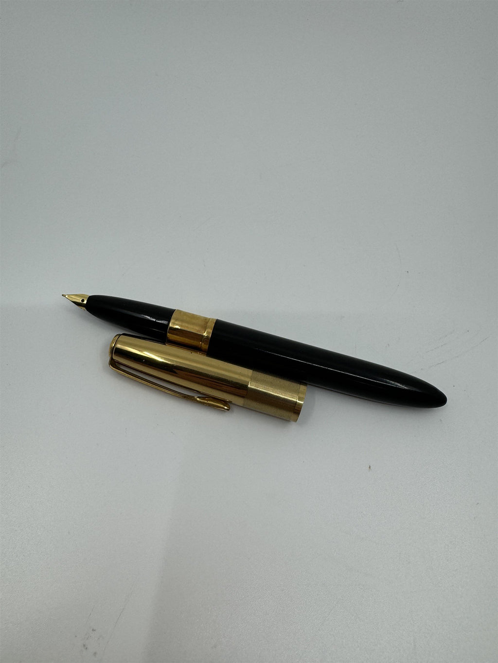 Vintage Rotary Brand USA Fountain Pen Black & Gold
