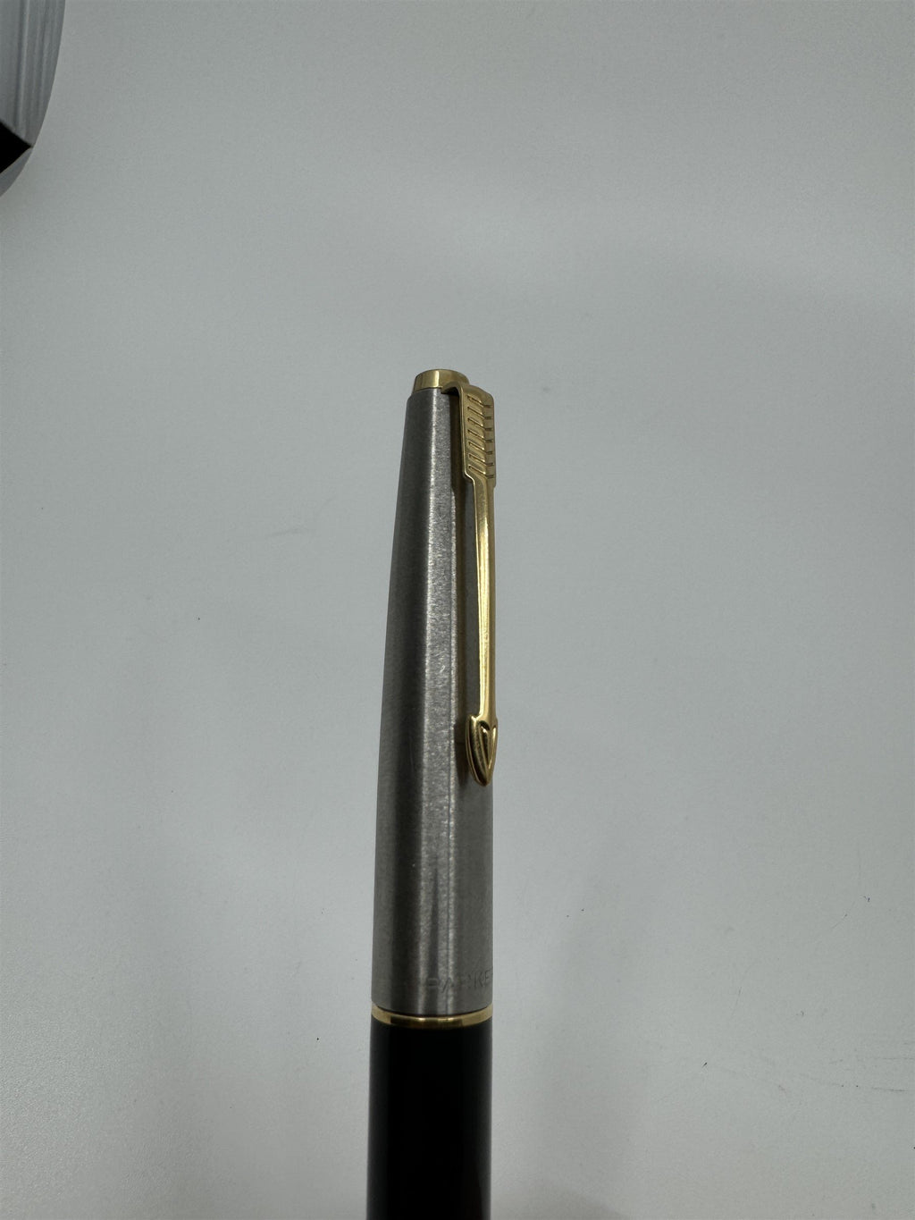 Vintage Parker USA Fountain Pen Black with Silver and Gold Cap and Accents