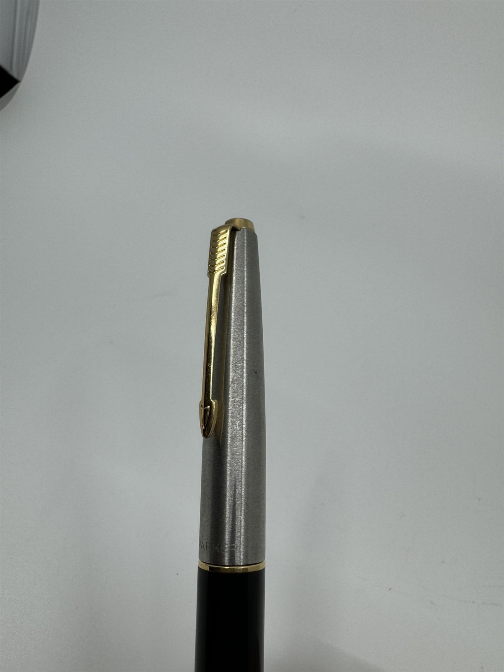 Vintage Parker USA Fountain Pen Black with Silver and Gold Cap and Accents