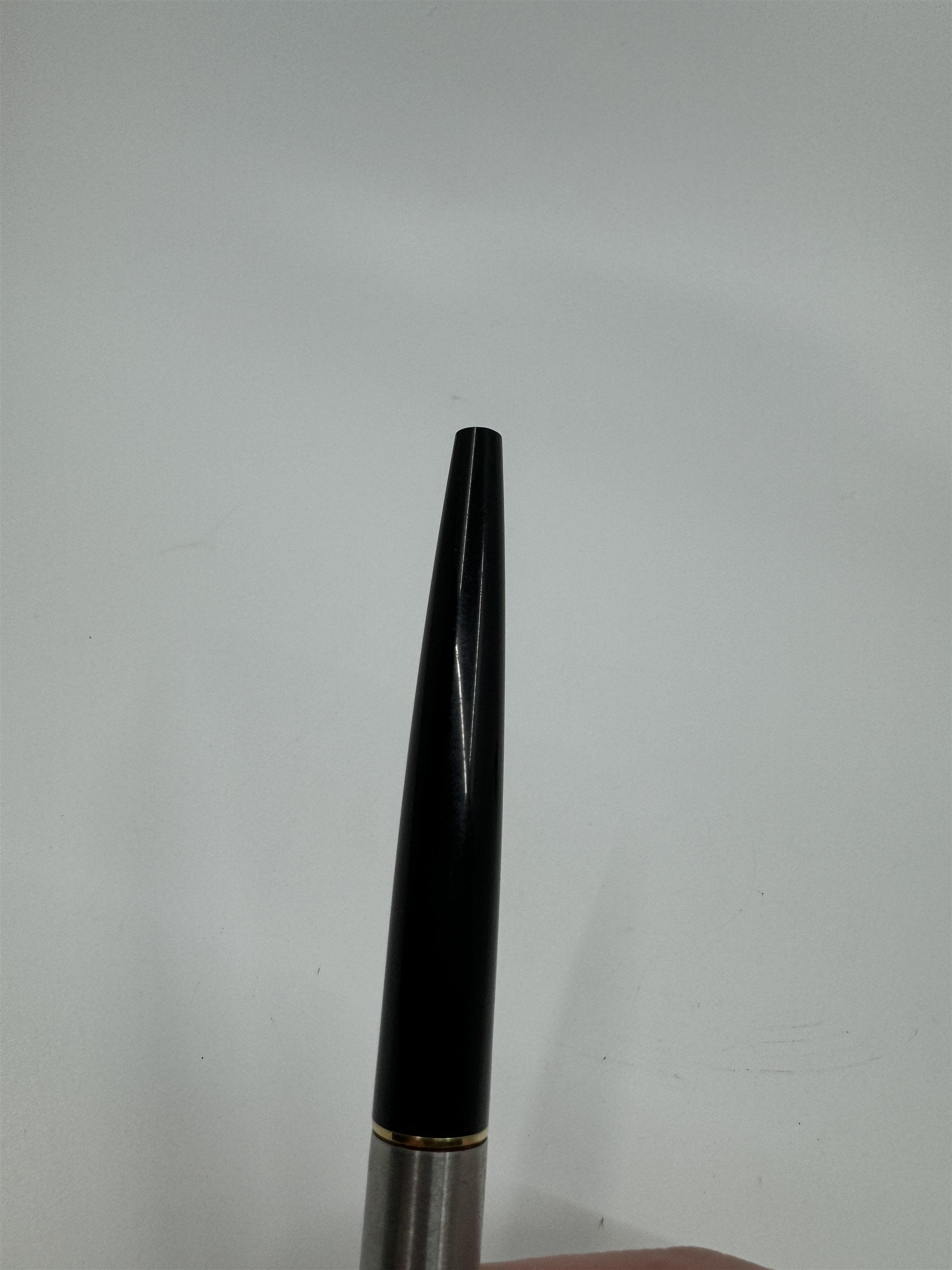 Vintage Parker USA Fountain Pen Black with Silver and Gold Cap and Accents