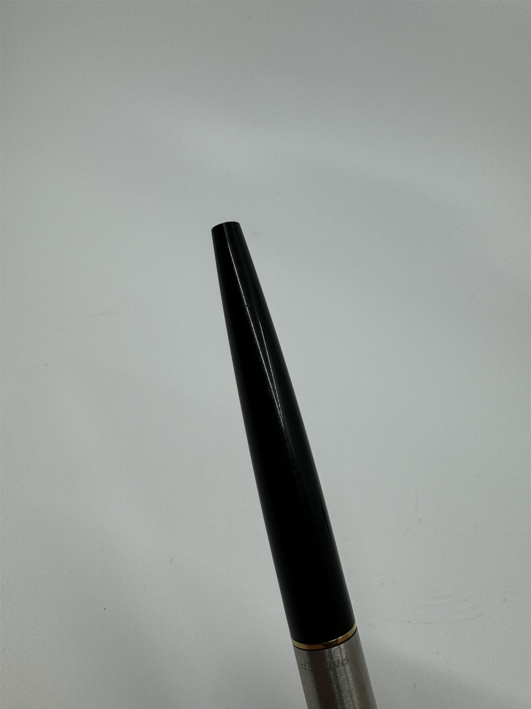 Vintage Parker USA Fountain Pen Black with Silver and Gold Cap and Accents
