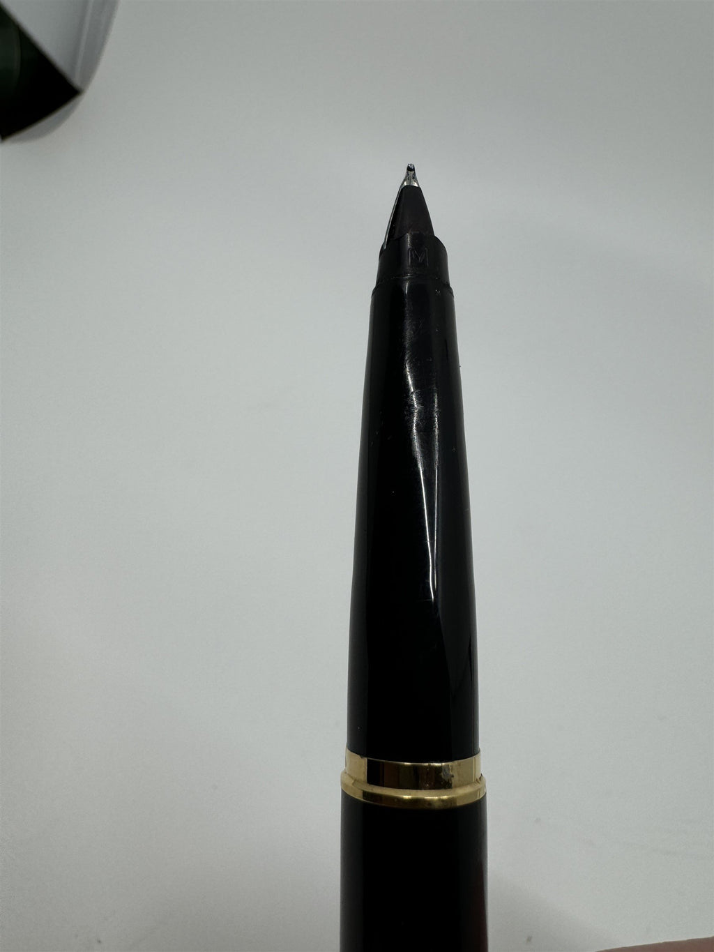 Vintage Parker USA Fountain Pen Black with Silver and Gold Cap and Accents