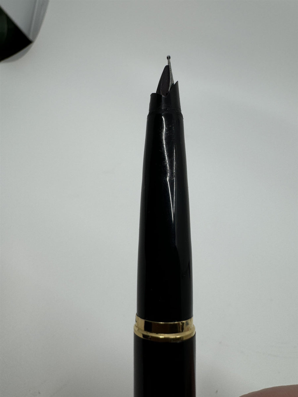 Vintage Parker USA Fountain Pen Black with Silver and Gold Cap and Accents
