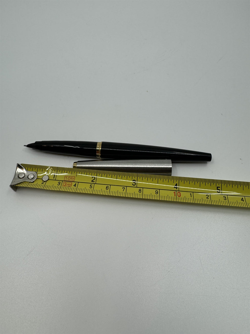 Vintage Parker USA Fountain Pen Black with Silver and Gold Cap and Accents