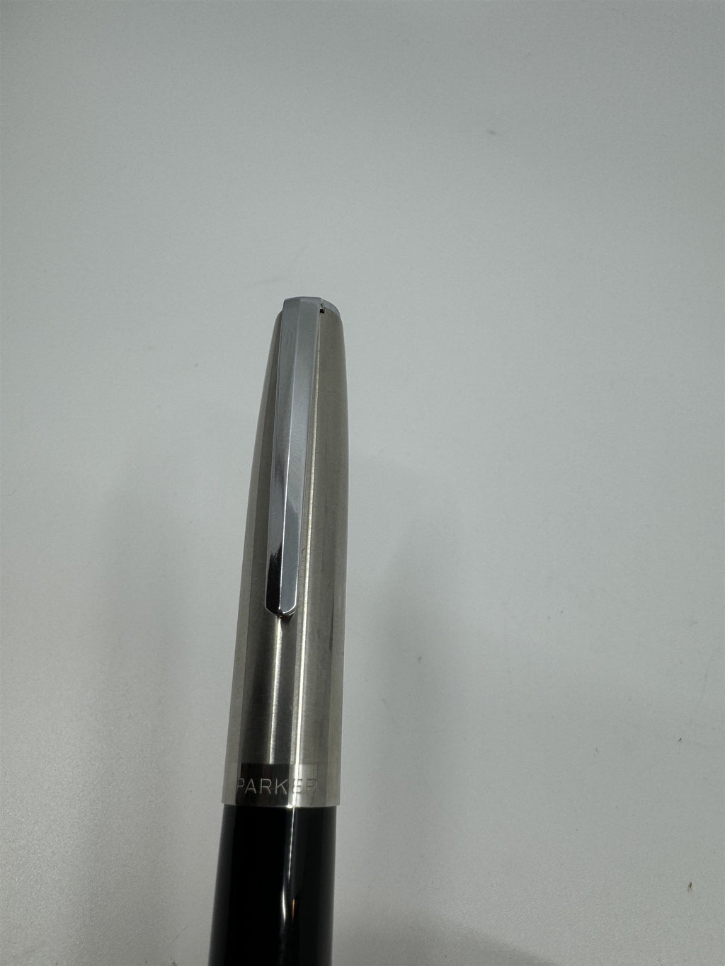 Vintage Parker USA Fountain Pen Black with Silver Cap *Hairline Crack*