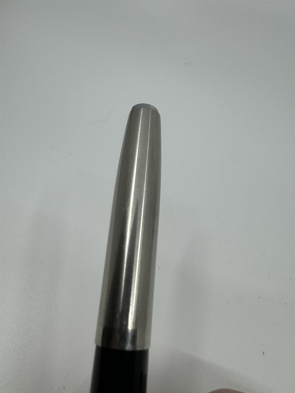 Vintage Parker USA Fountain Pen Black with Silver Cap *Hairline Crack*
