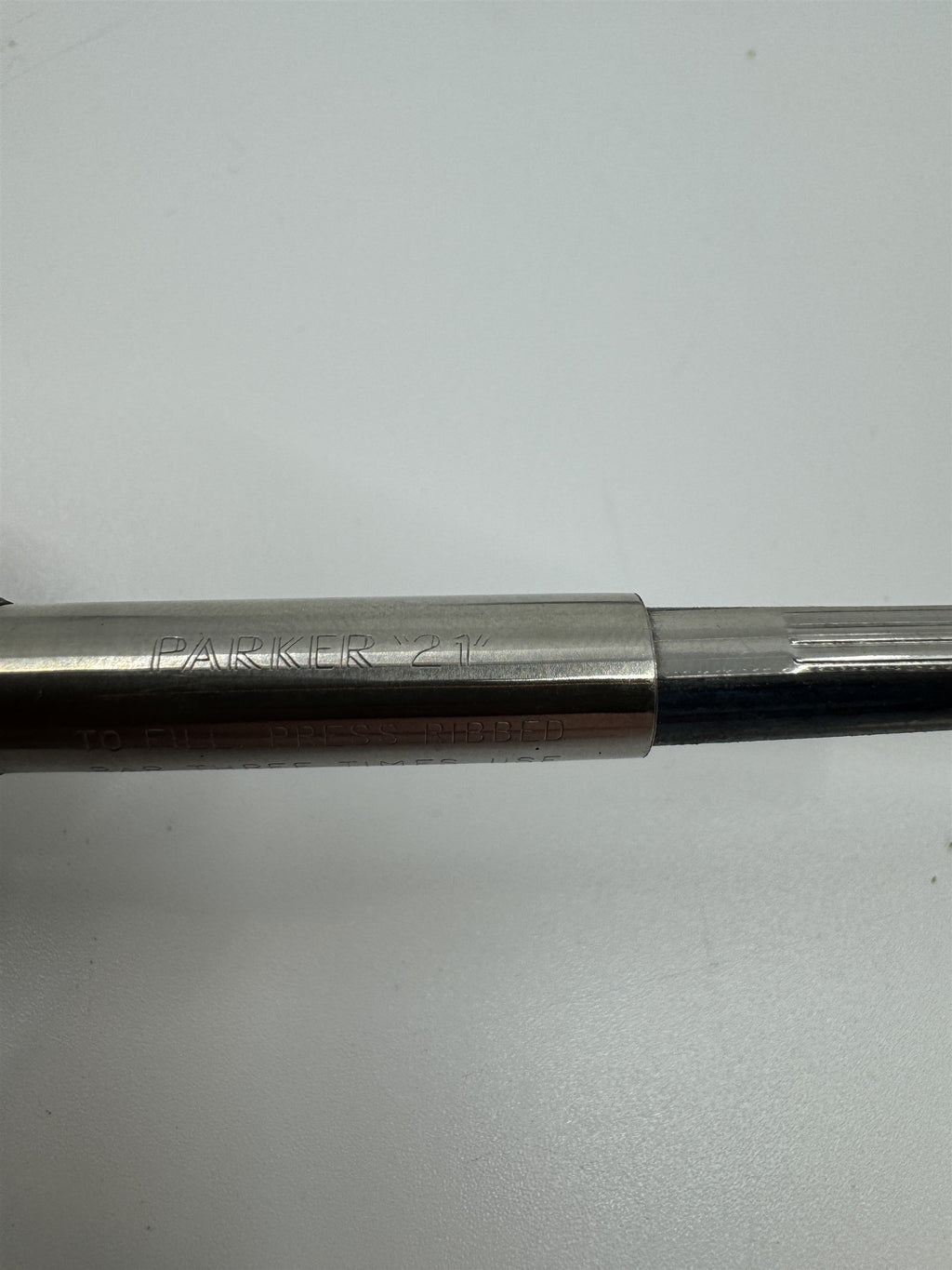 Vintage Parker USA Fountain Pen Black with Silver Cap *Hairline Crack*