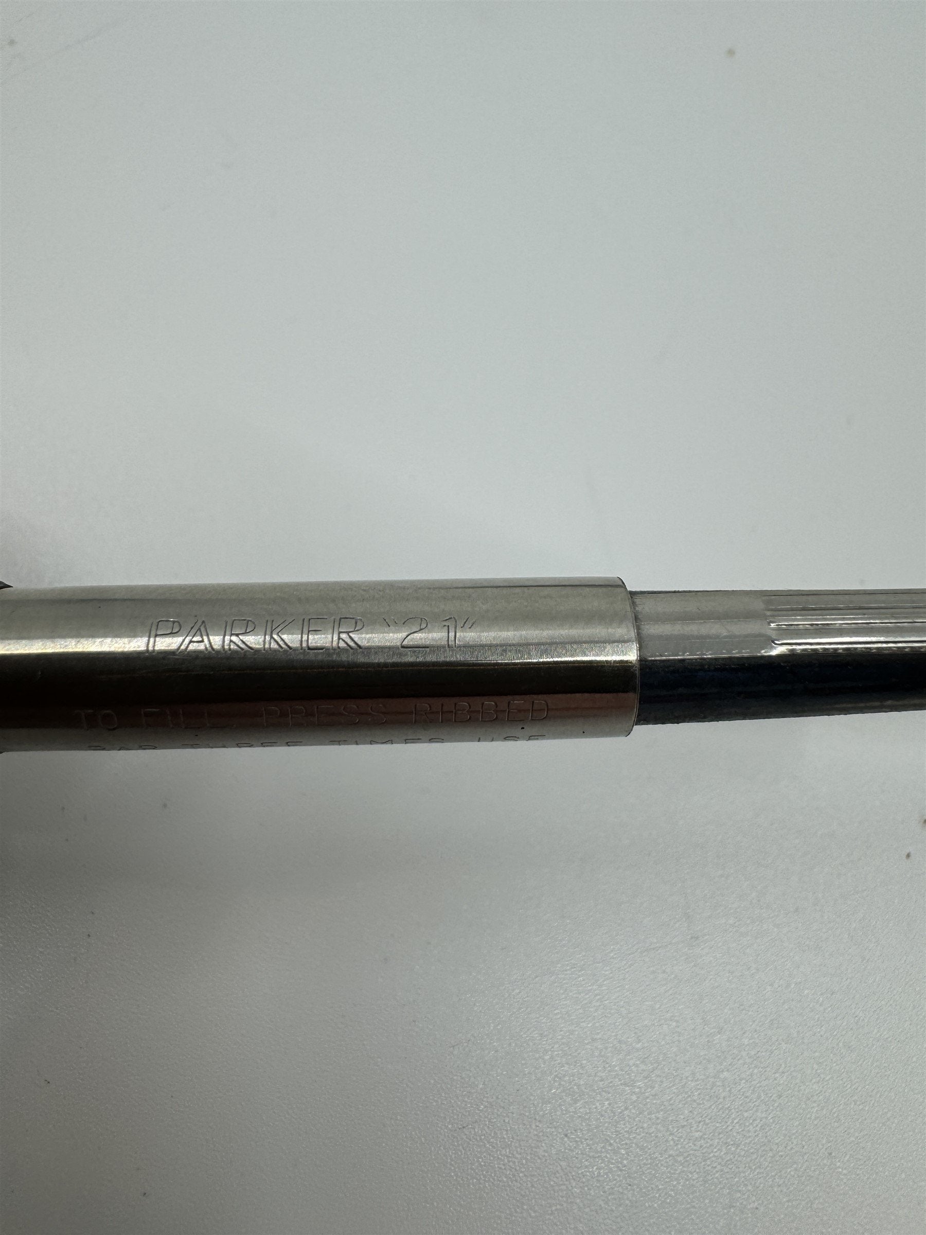 Vintage Parker USA Fountain Pen Black with Silver Cap *Hairline Crack*