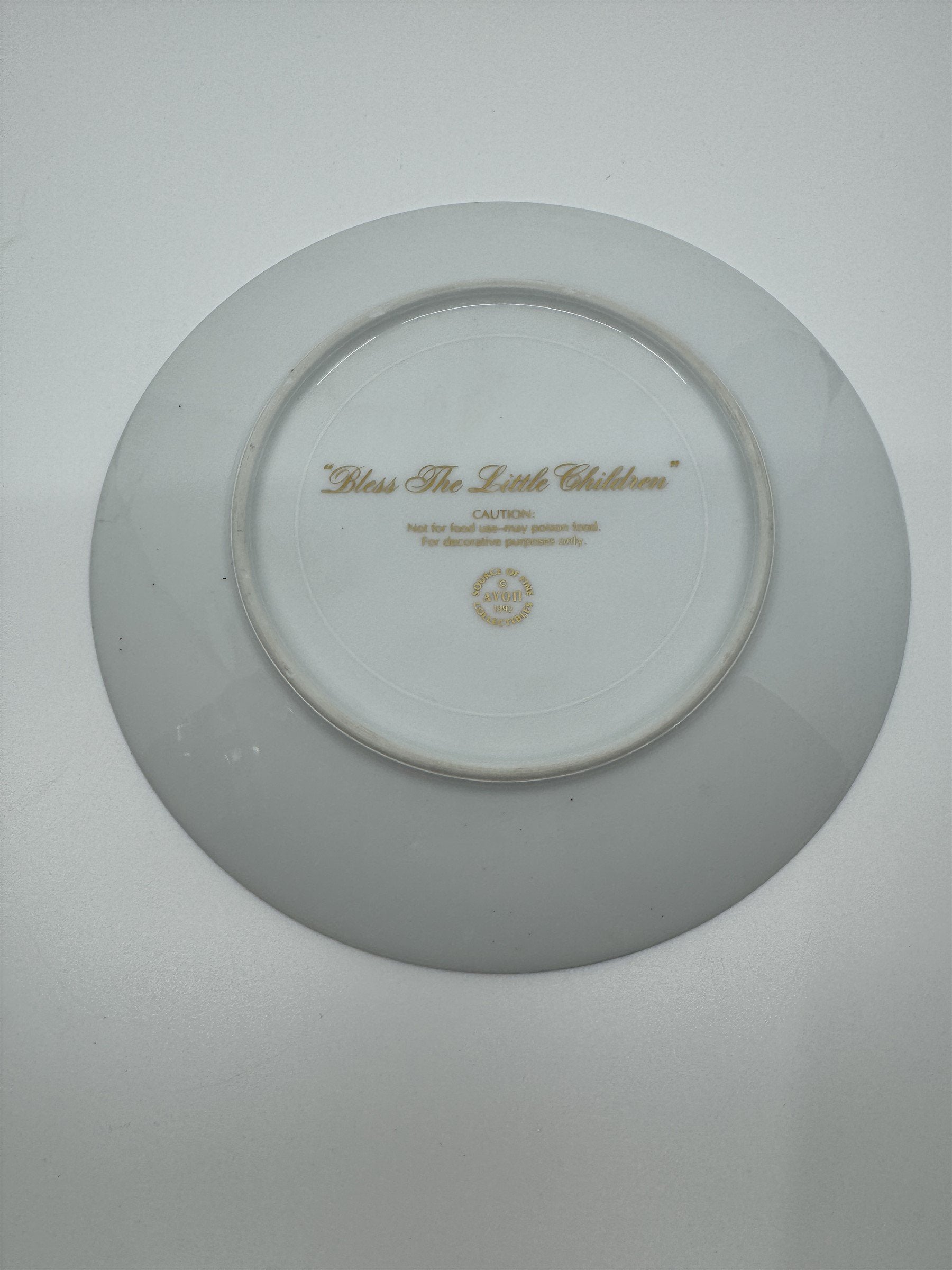 Vintage 1992 Avon Bless The Little Children Art Decorative Plate 8-1/4" Diameter