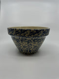 Blue Spongeware 8" Mixing Bowl Roseville Robinson Ransbottom Pottery RRP Co Ohio