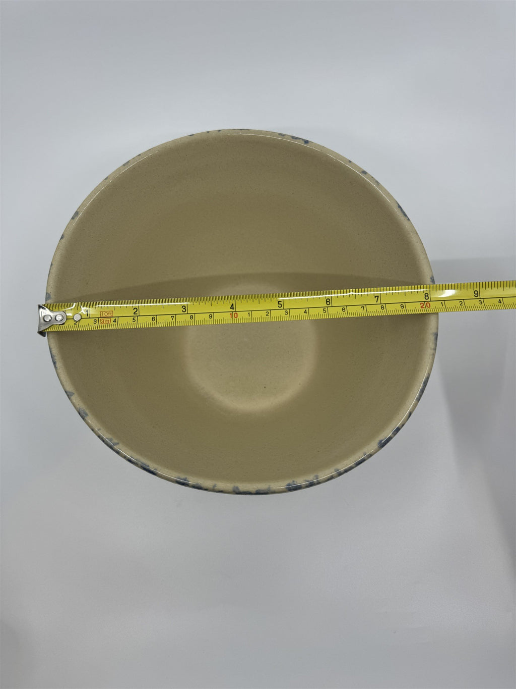 Blue Spongeware 8" Mixing Bowl Roseville Robinson Ransbottom Pottery RRP Co Ohio