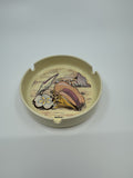 Beach Souvenir Ash Tray /w Sea Shells, Sand Dollars, Clam, Oyster, Conch Shell