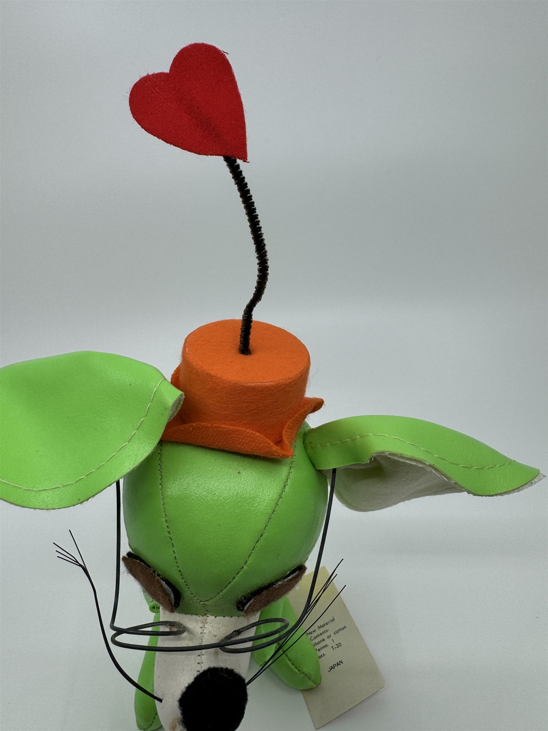 Vintage Jestia TKR No 725 JAPAN Green Mouse Rat Love Letter Tie Snuggle-y Toy
