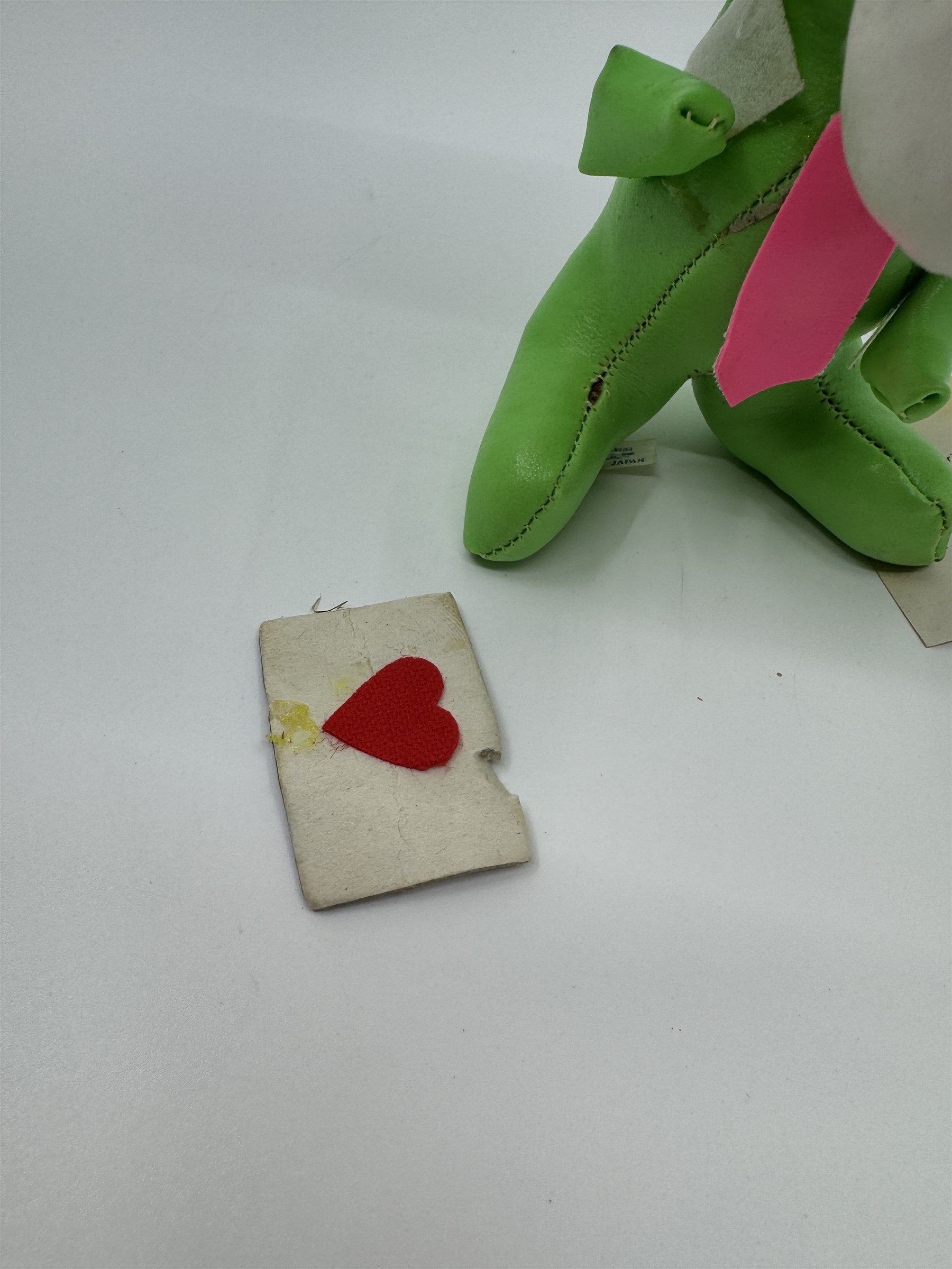 Vintage Jestia TKR No 725 JAPAN Green Mouse Rat Love Letter Tie Snuggle-y Toy
