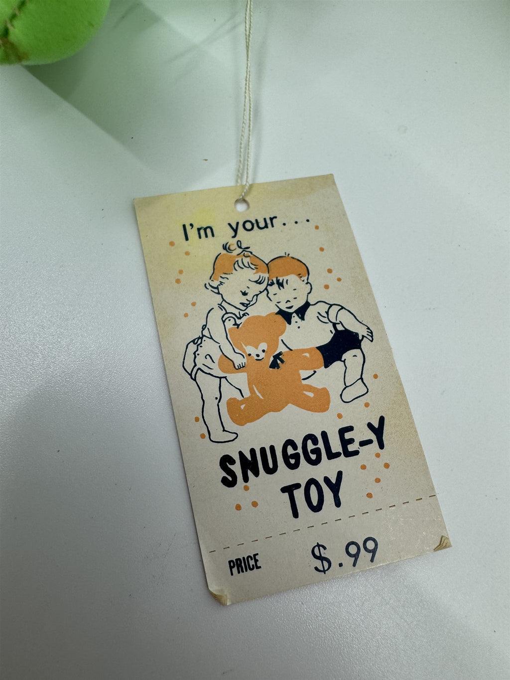 Vintage Jestia TKR No 725 JAPAN Green Mouse Rat Love Letter Tie Snuggle-y Toy