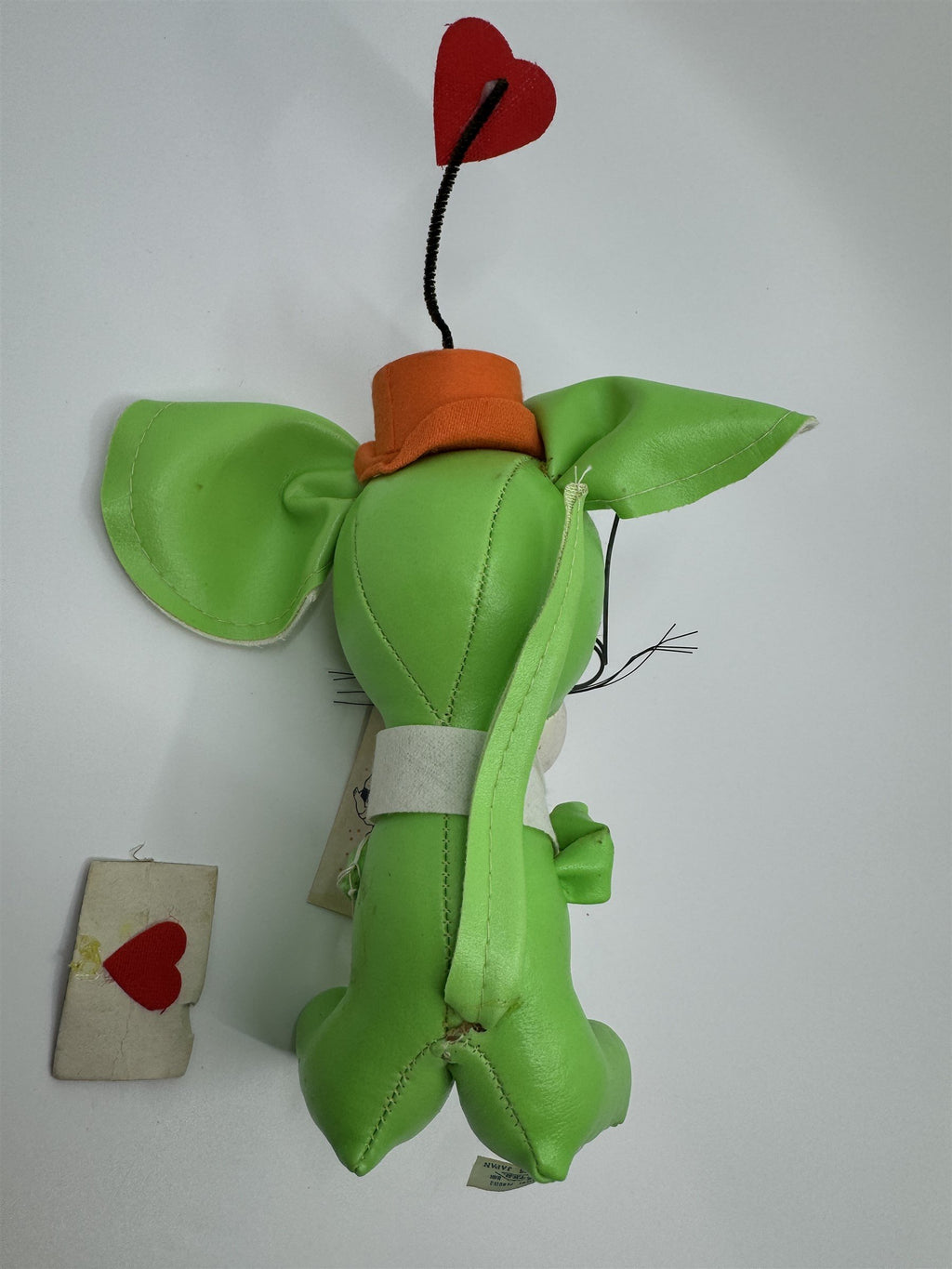 Vintage Jestia TKR No 725 JAPAN Green Mouse Rat Love Letter Tie Snuggle-y Toy