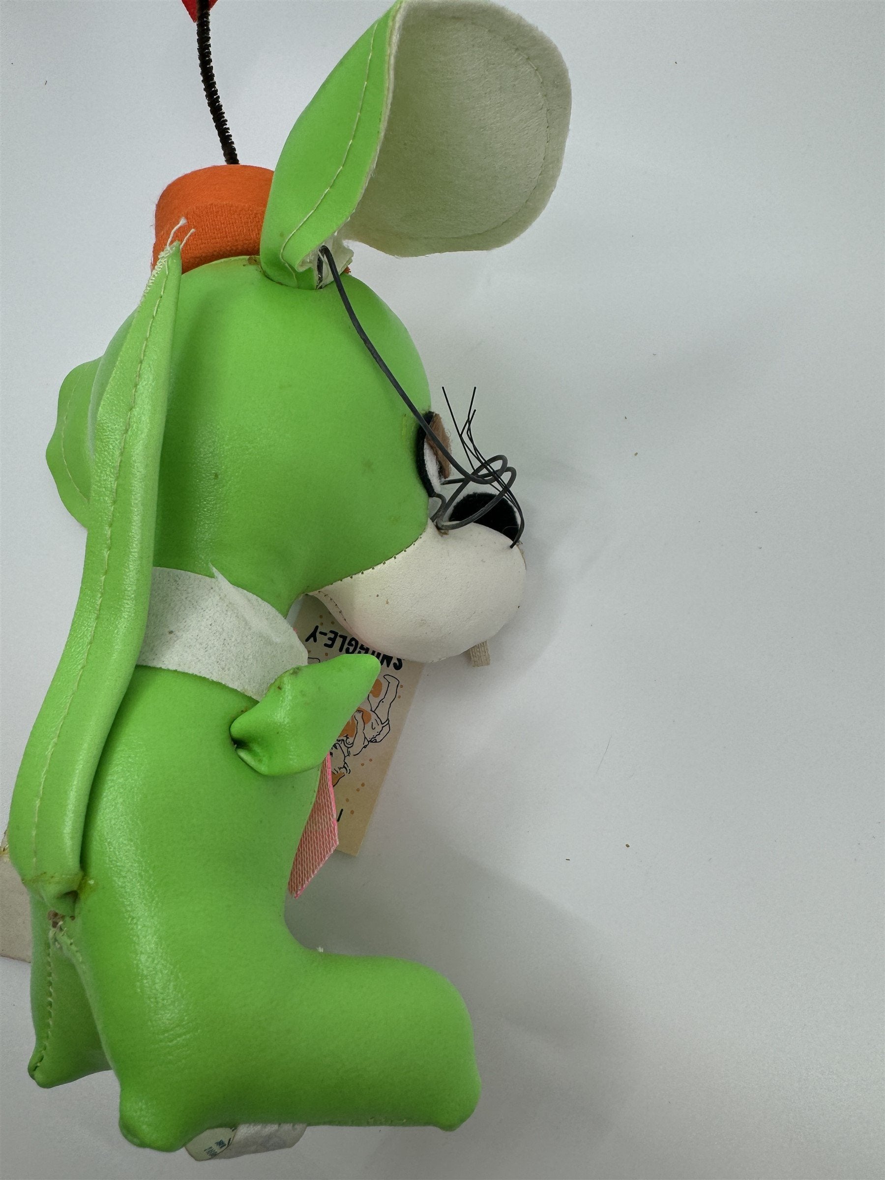 Vintage Jestia TKR No 725 JAPAN Green Mouse Rat Love Letter Tie Snuggle-y Toy